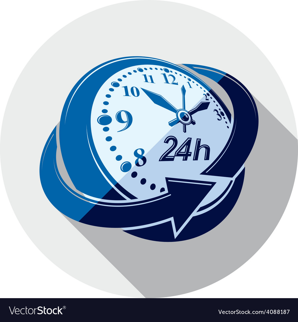 24 hours-a-day interface icon 3d clock time