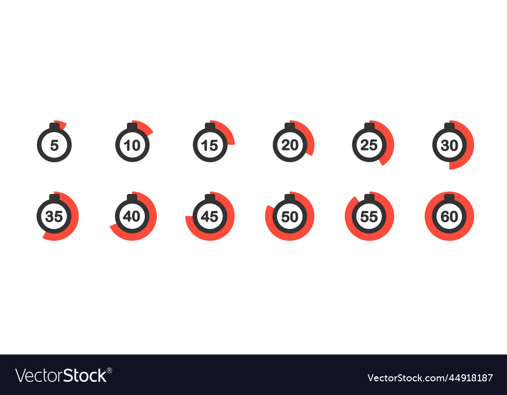 A set of timers simple icons clock