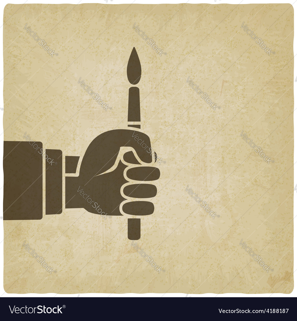 Artist hand with brush Royalty Free Vector Image