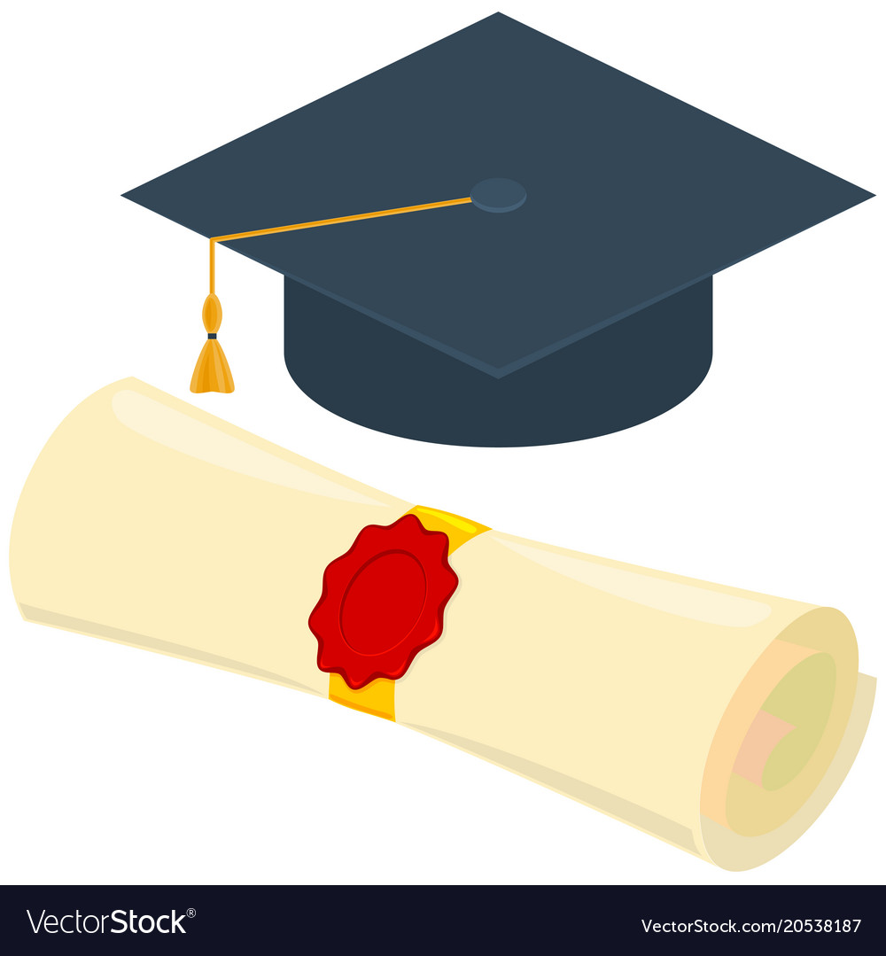 cartoon graduation diploma