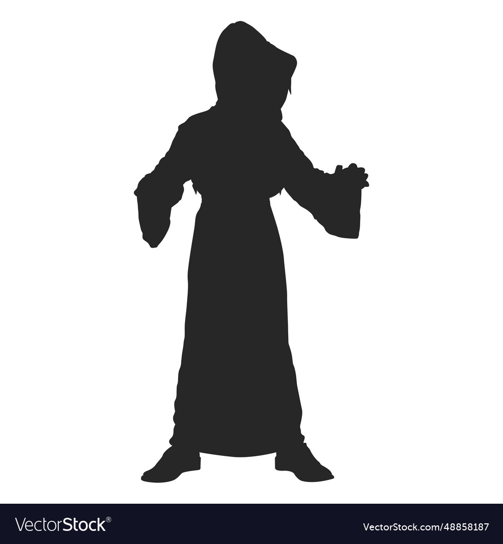 Ghost costume children silhouette Royalty Free Vector Image