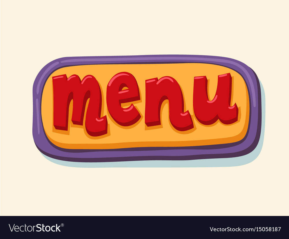 Hand drawn menu web button internet