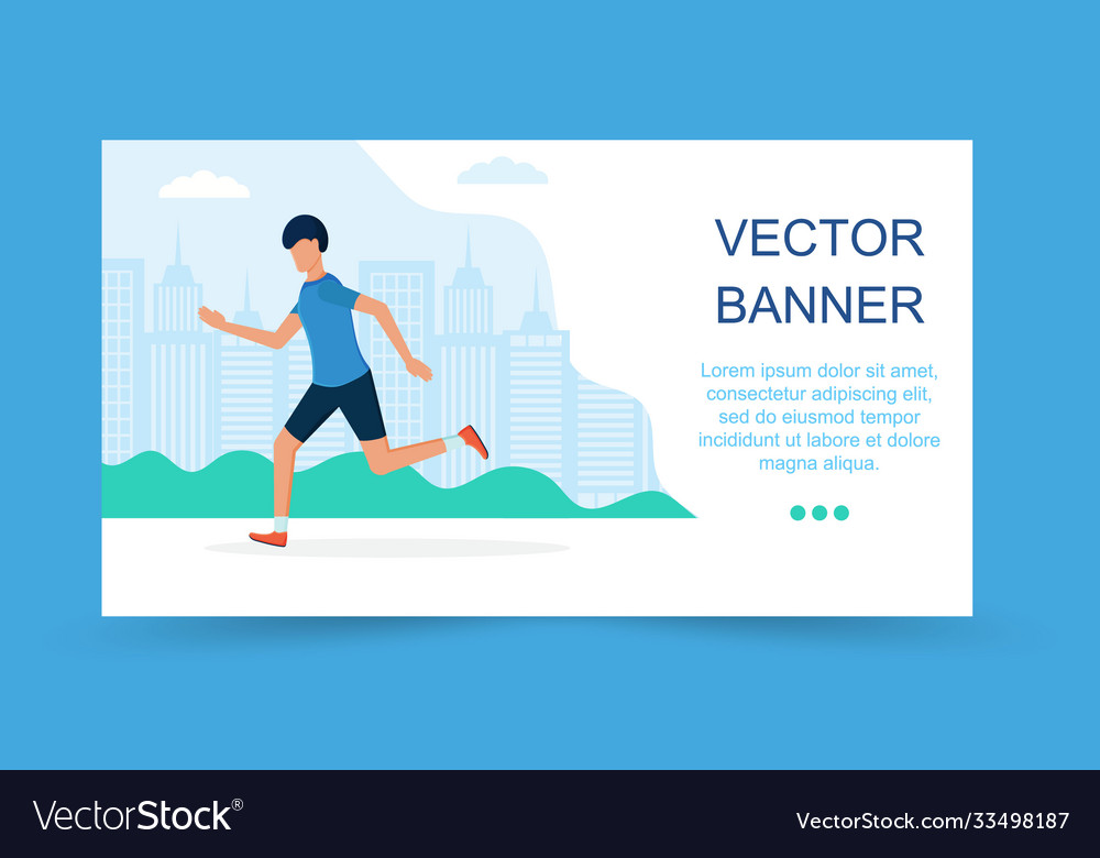 Running landing page template vector image Running landing page template