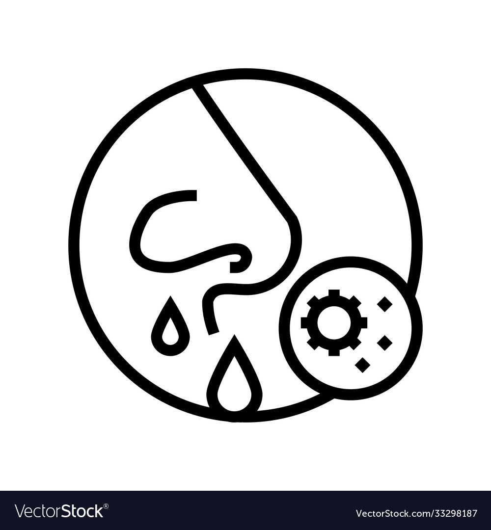 Running nose line icon vector image Running nose line icon