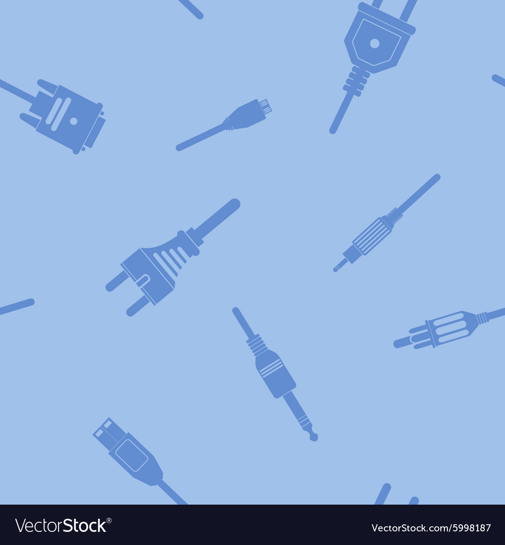 Seamless background with different power cord plug