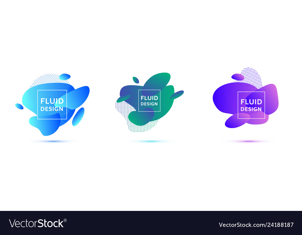Set of colorful elements gradient abstract shape Vector Image Set of colorful elements gradient abstract shape