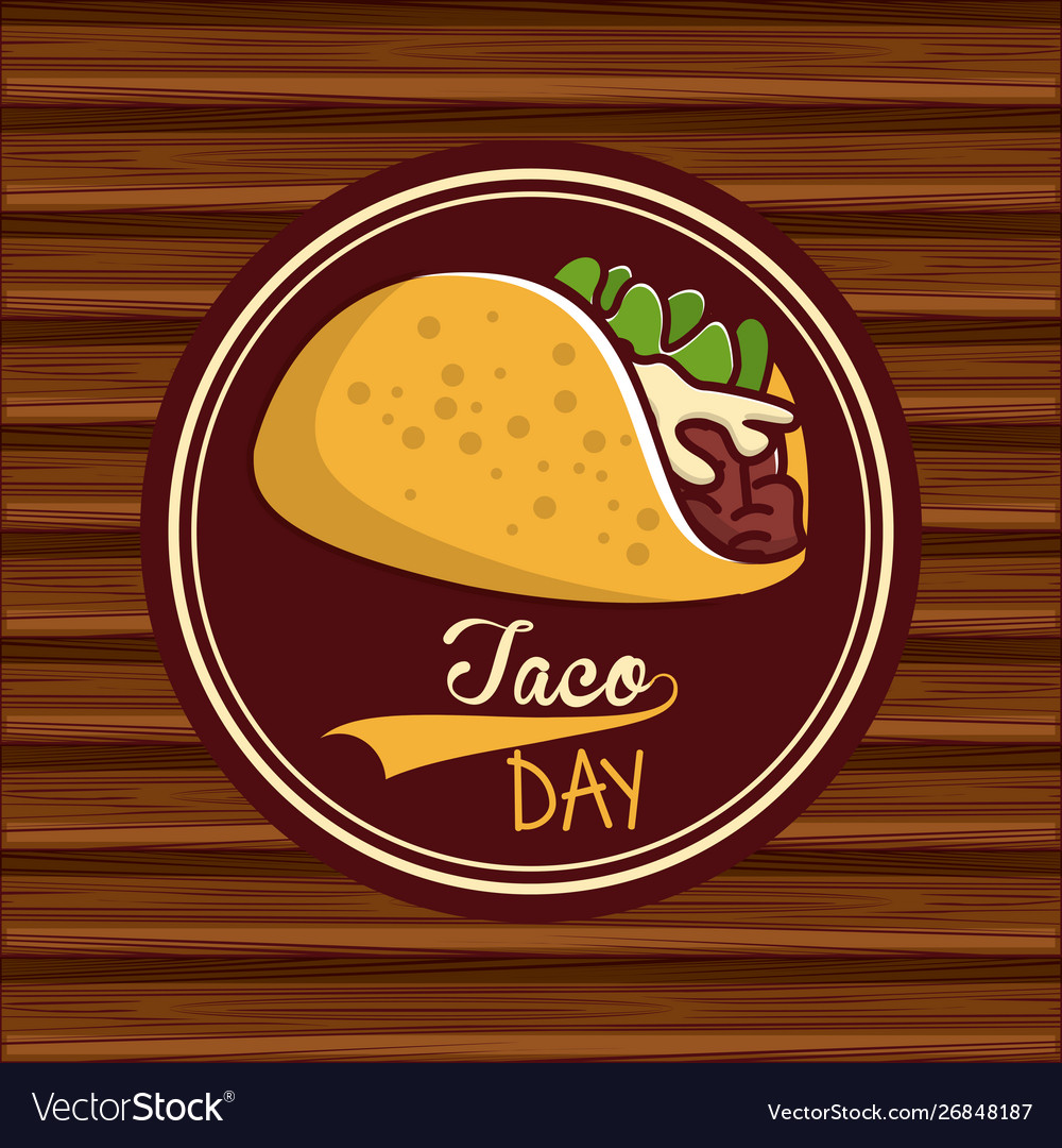 Taco day mexican food cartoon