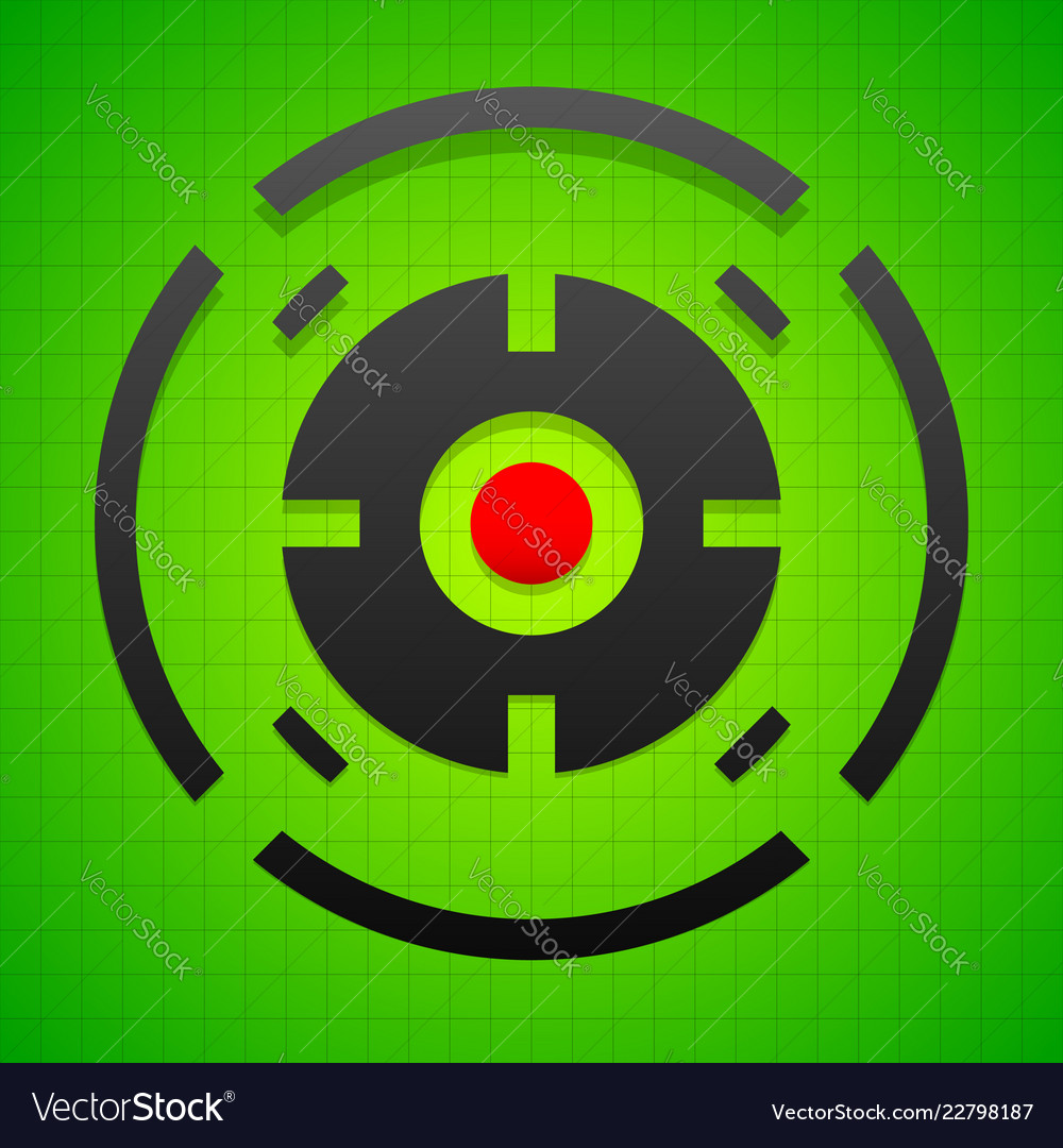 Targetmark crosshair reticle on green gridded Vector Image