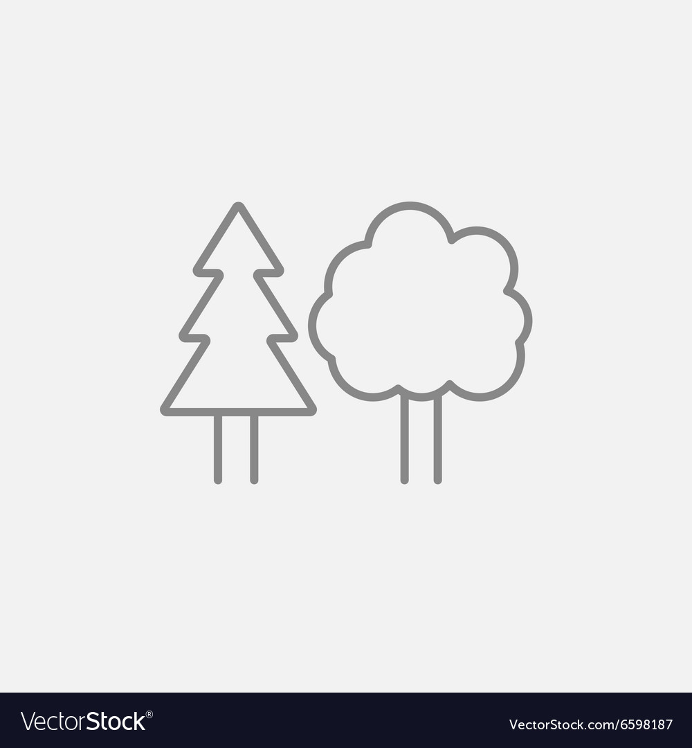 Trees line icon