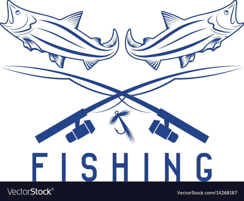 vintage fishing design template with abstract fish fishing template