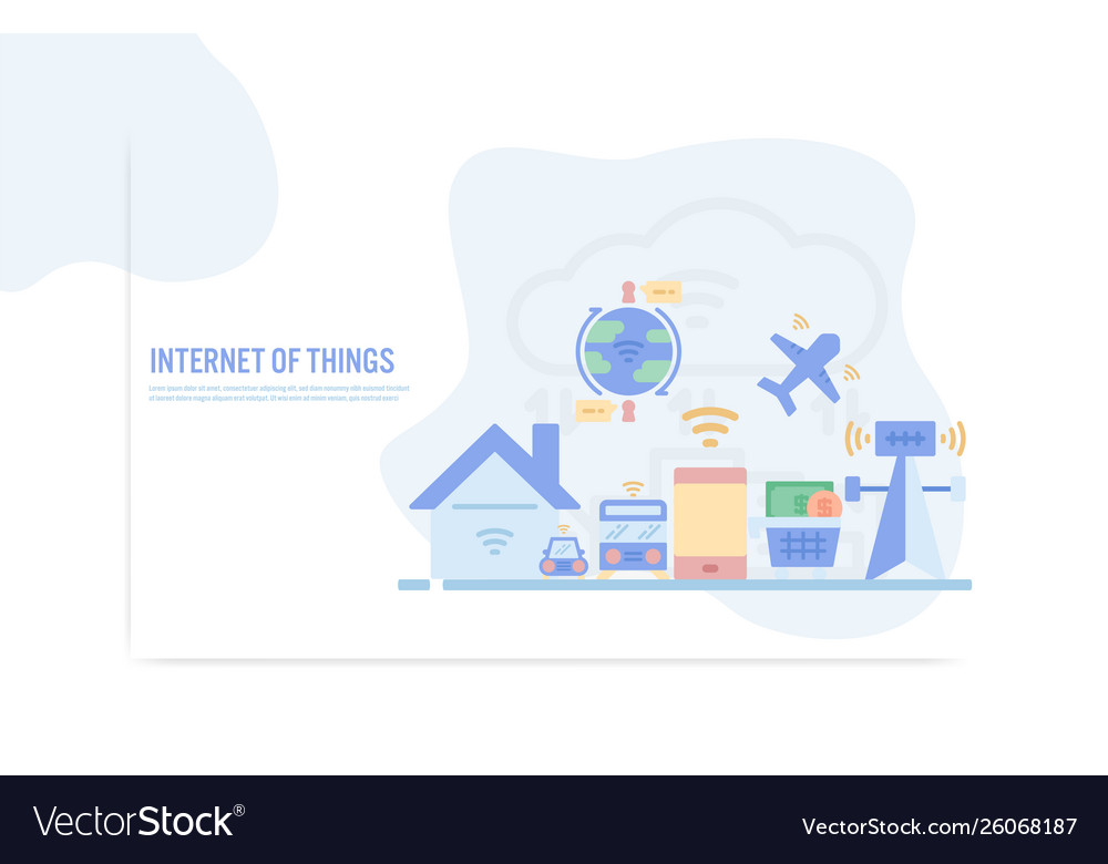 Web design template with flat line icons