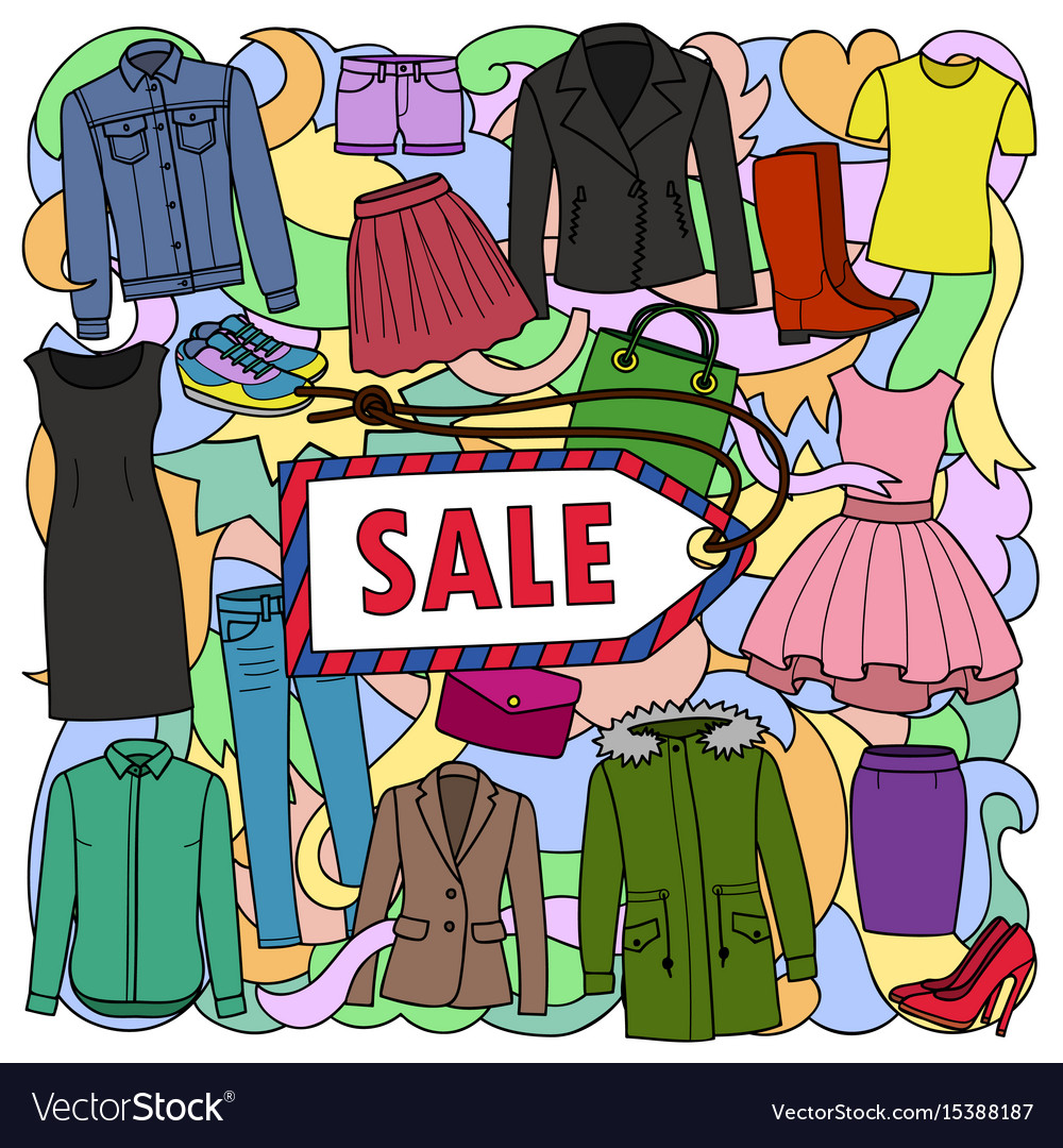 Woman Clothes Sale Pattern Royalty Free Vector Image