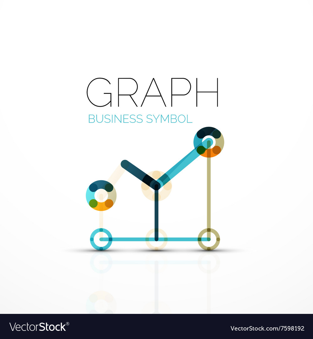 Abstract logo idea linear chart or graph