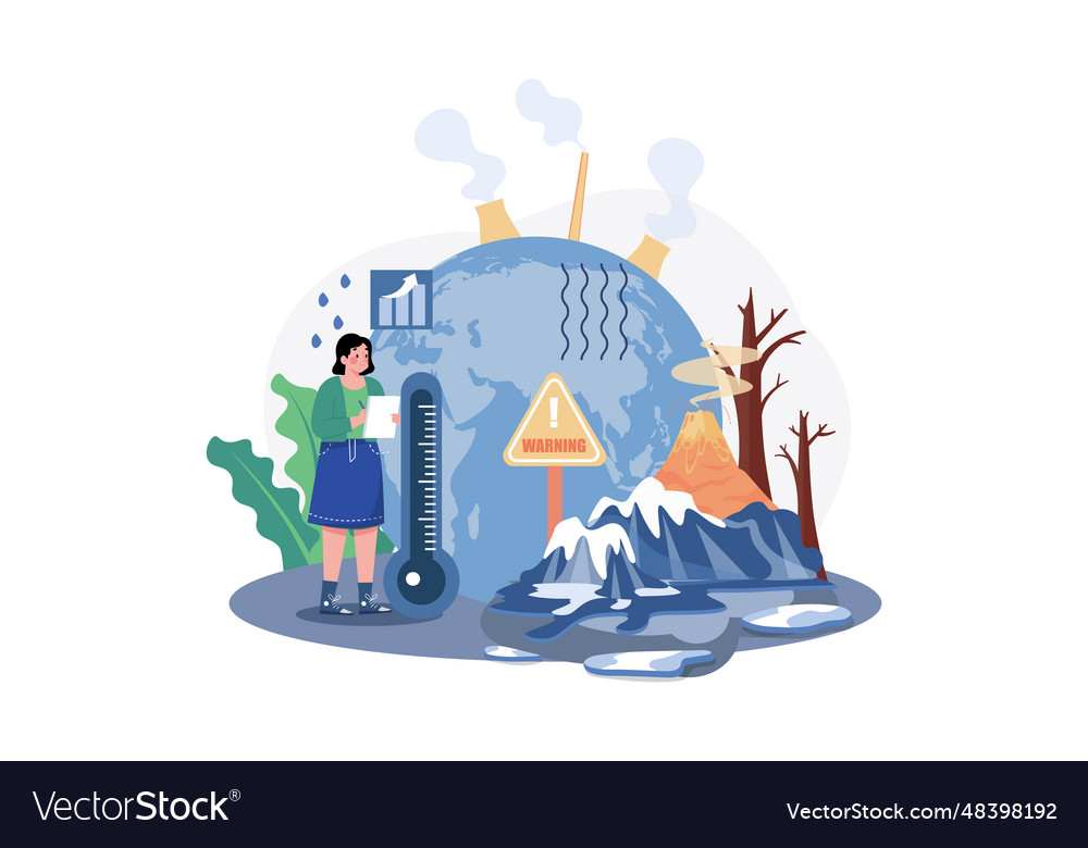 Climate change concept on white background Vector Image
