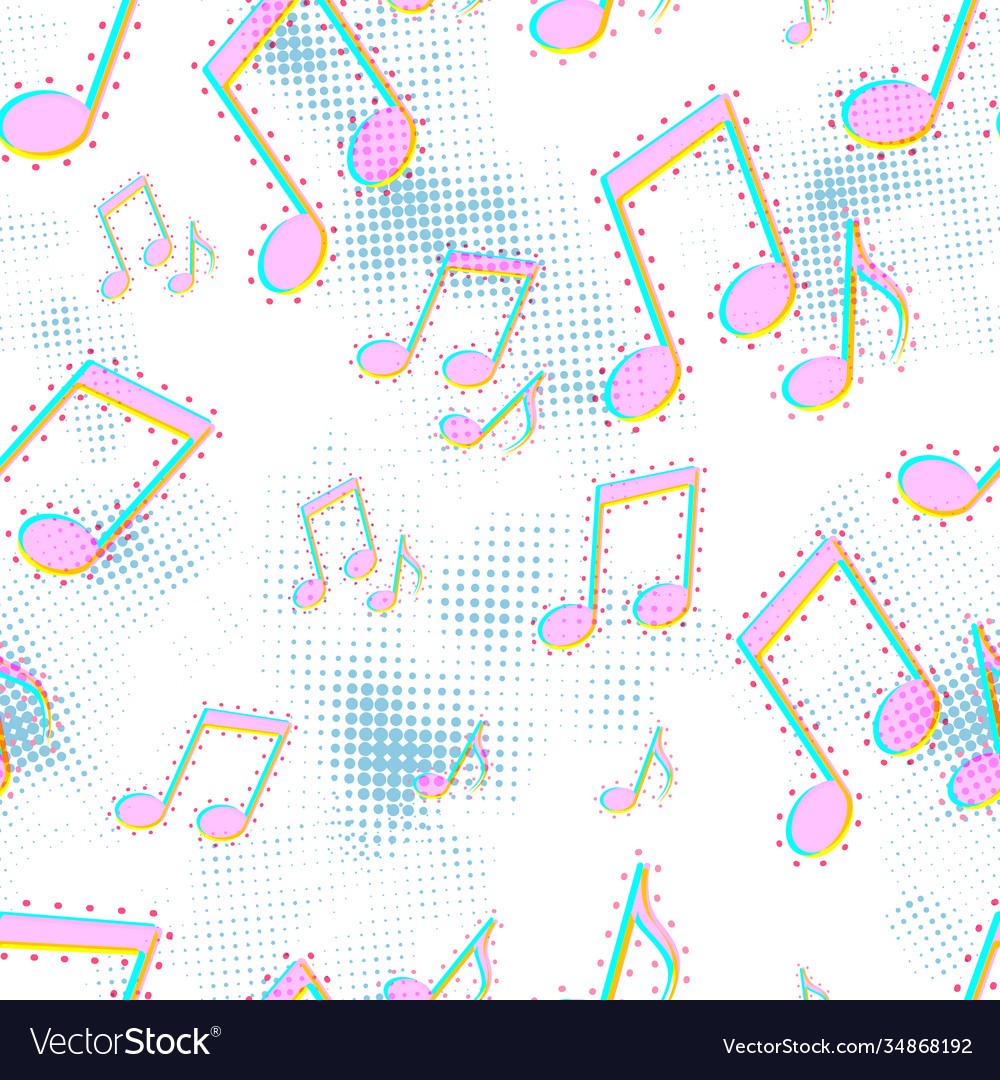 Colorful music icons sound media seamless pattern vector image Colorful music icons sound media seamless pattern