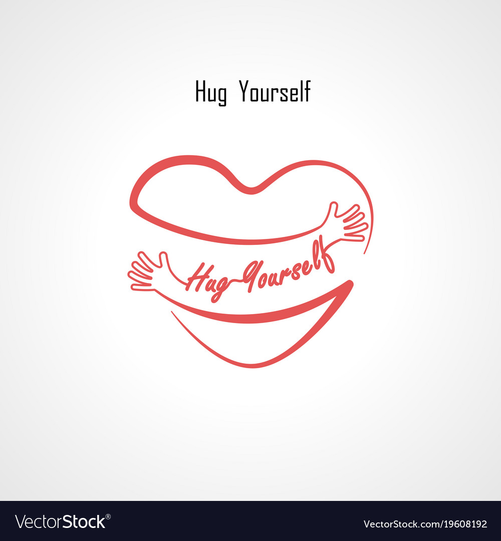 Hug yourself typographical design elements Vector Image