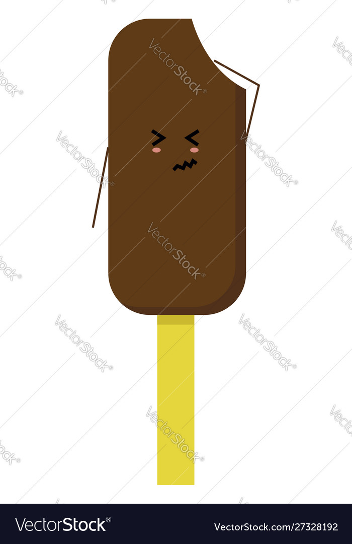 Ice cream on stick white background