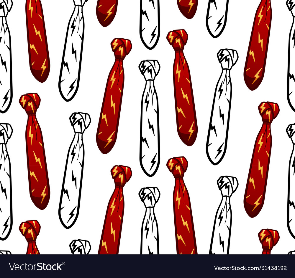 Lightning print red and black line ties pattern