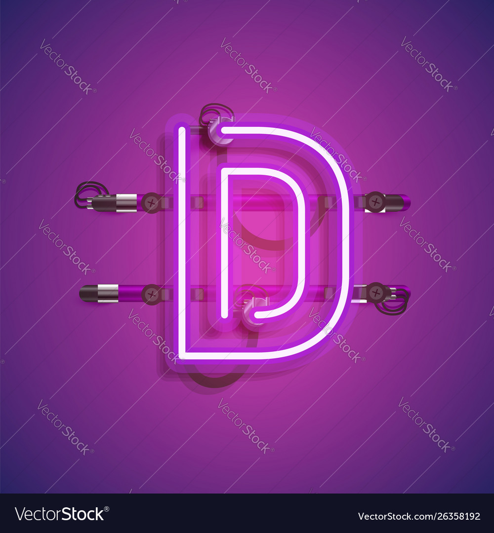 Realistic neon character with wires and console
