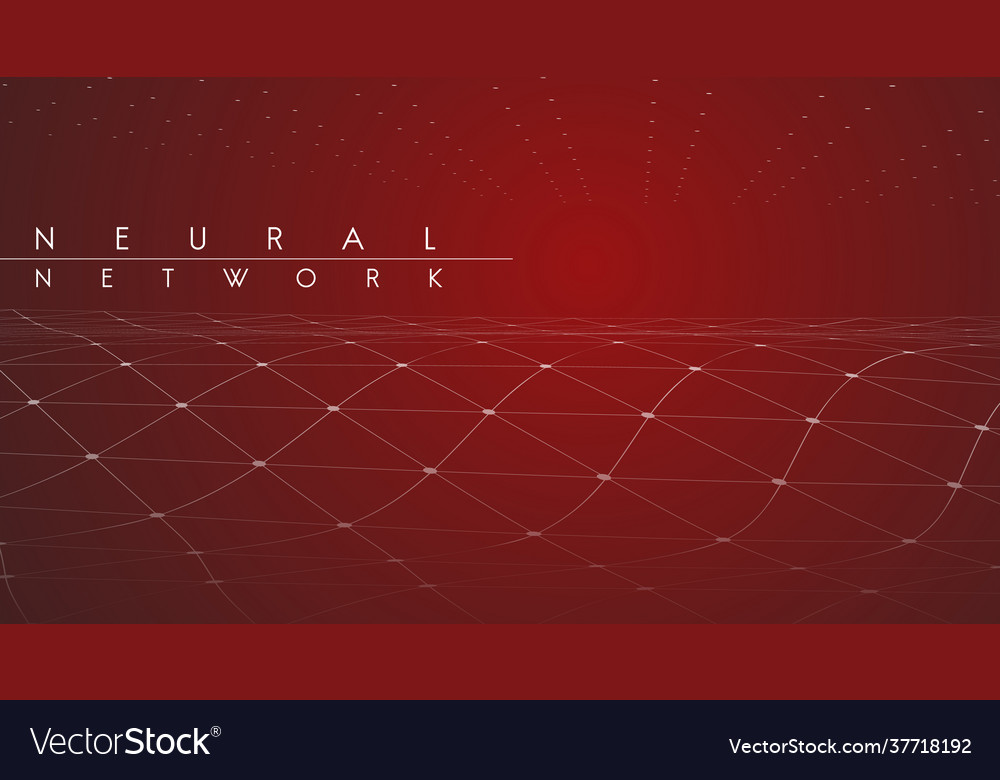 Red neural network vector image Red neural network