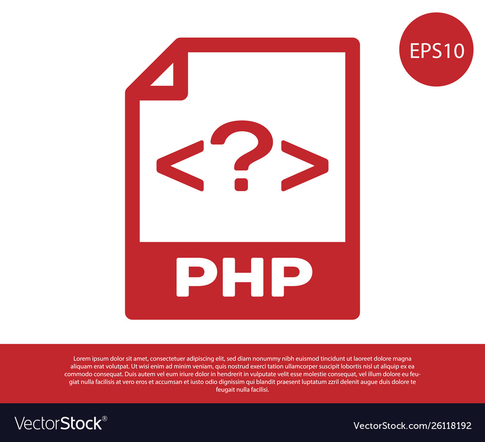 Red php file document icon download button vector image Red php file document icon download button