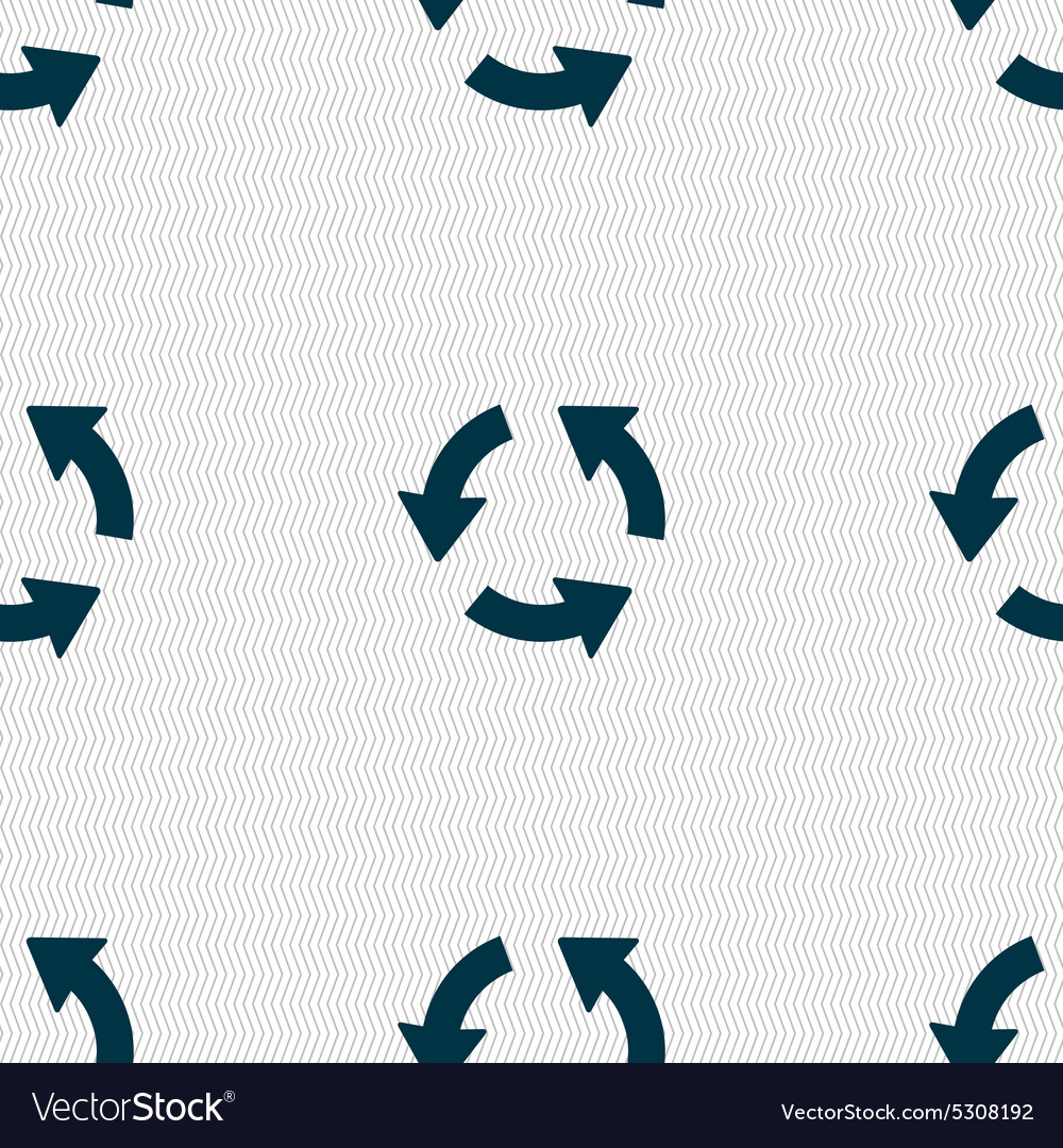 Refresh icon sign seamless pattern with geometric