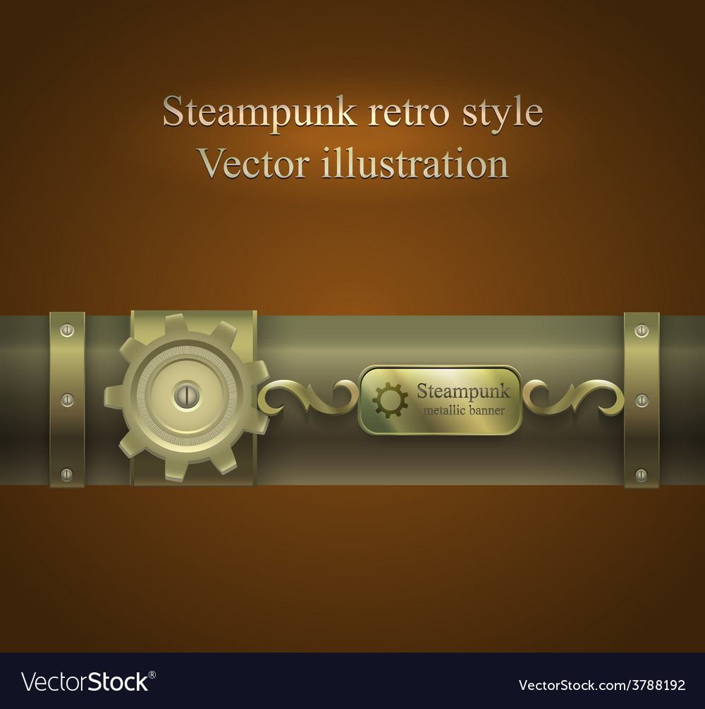 Retro banner in shades of brown steampunk