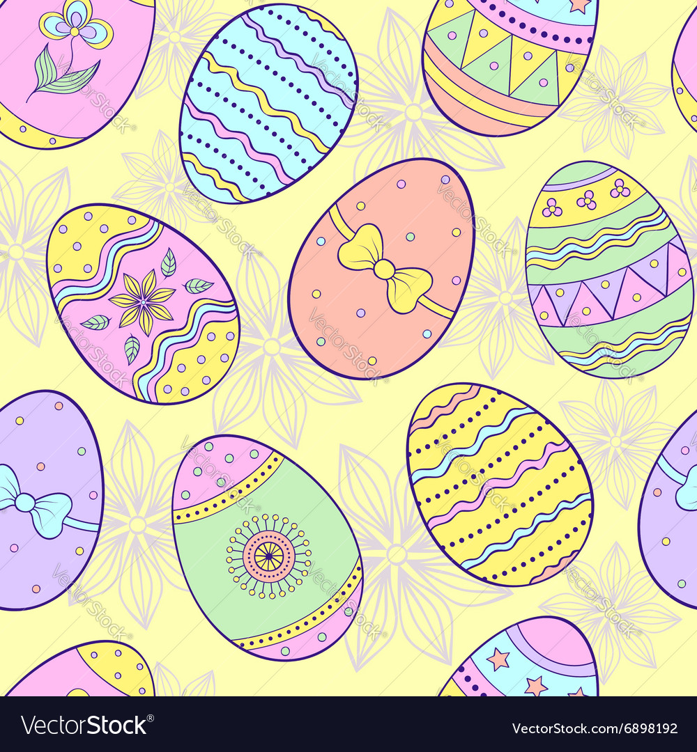 Seamless pattern with easter eggs