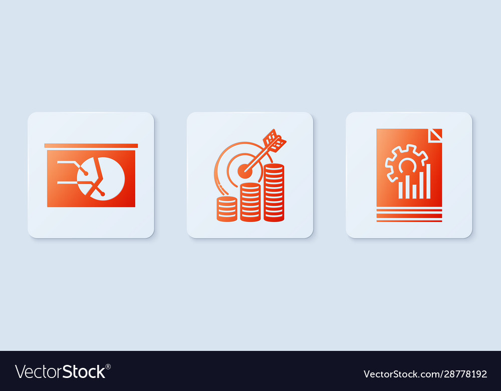 Set target with coin symbol board graph Vector Image Set target with coin symbol board graph