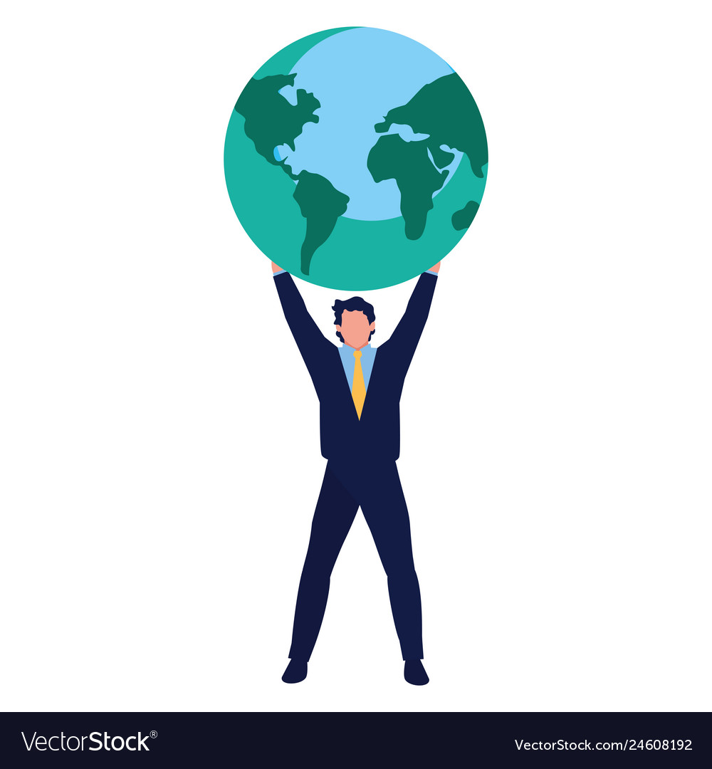 Successful businessman world Royalty Free Vector Image