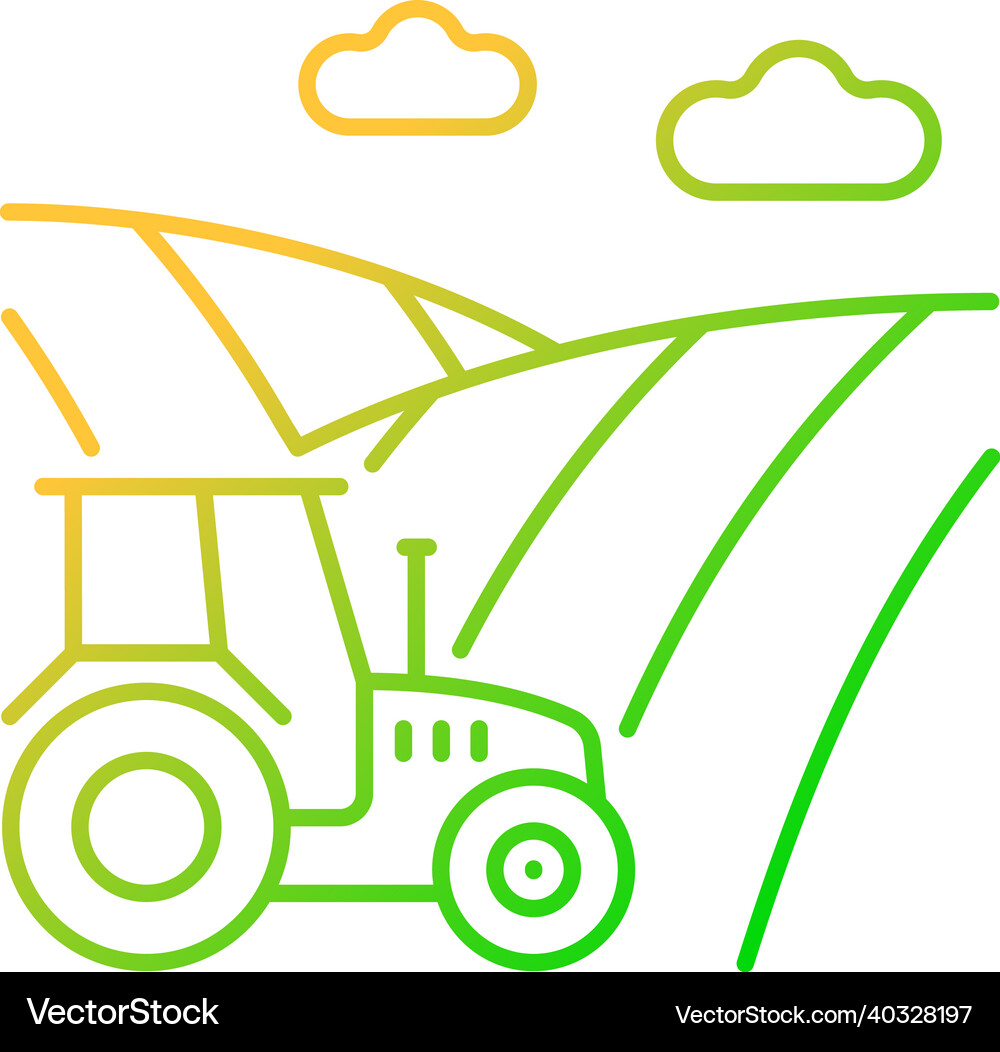 Arable land gradient linear icon Royalty Free Vector Image