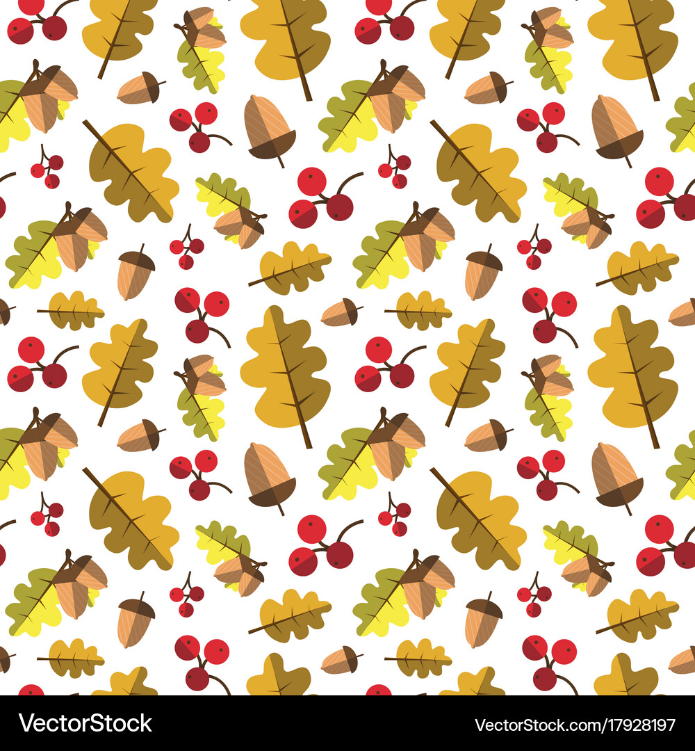 Autumn seamless pattern background yellow leaves Vector Image
