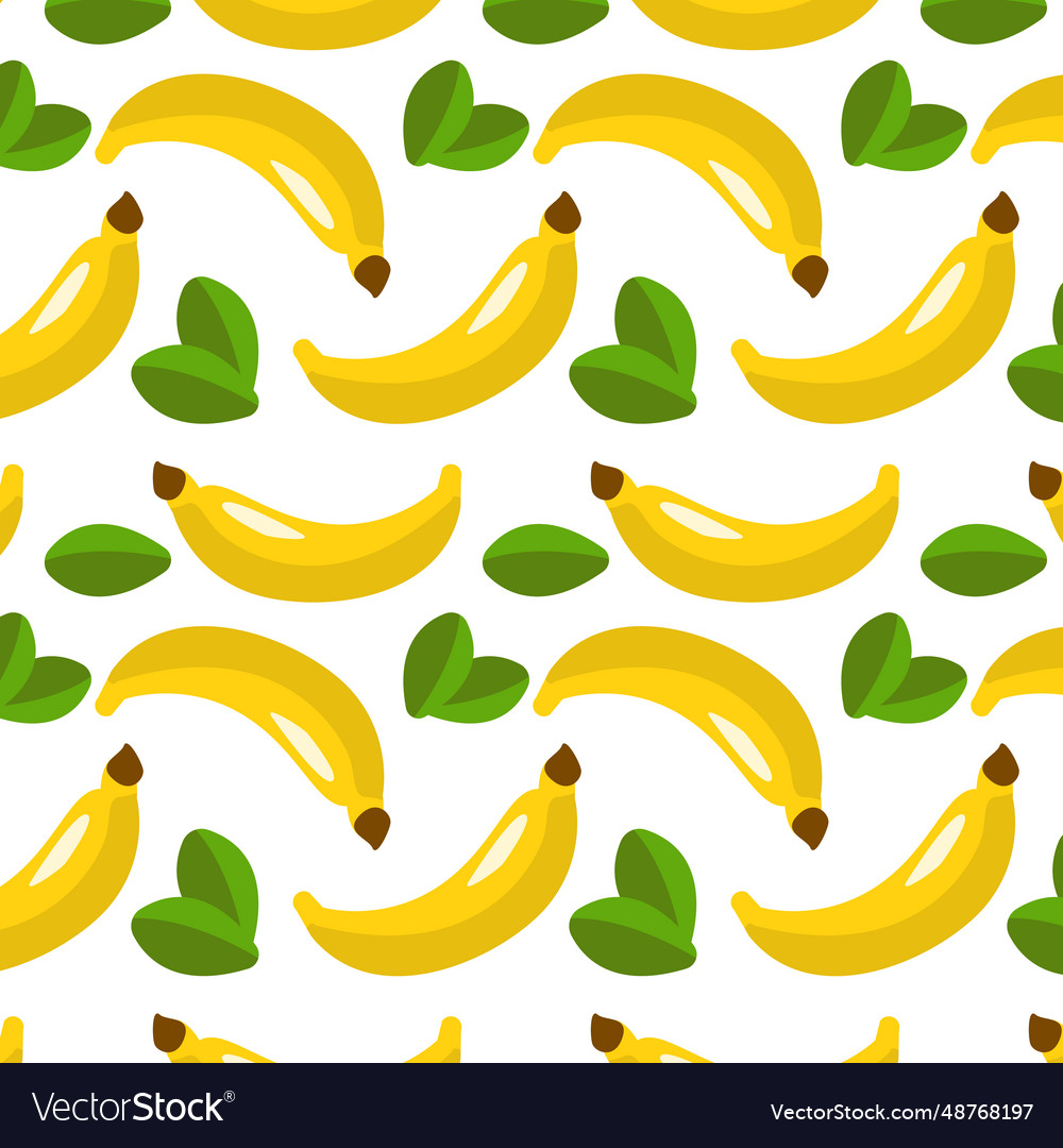 Banana pattern on a transparent background vector image Banana pattern on a transparent background