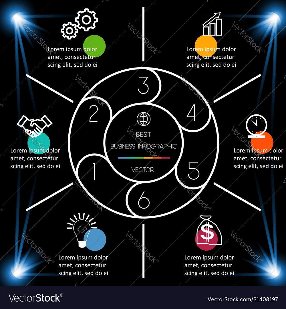 best infographic template 6 position for best infographic