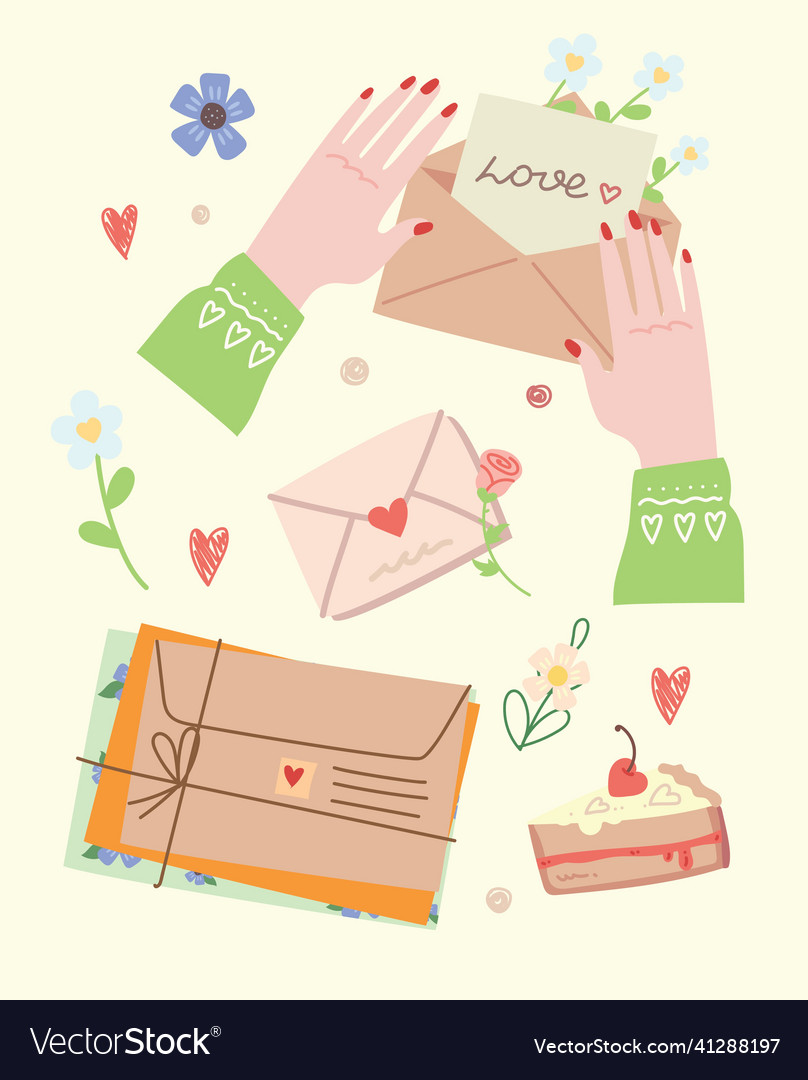 Collection of different envelopes with mail