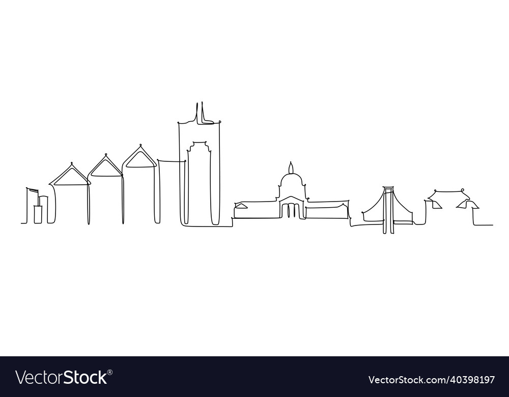 Continuous line drawing of washington dc usa Vector Image