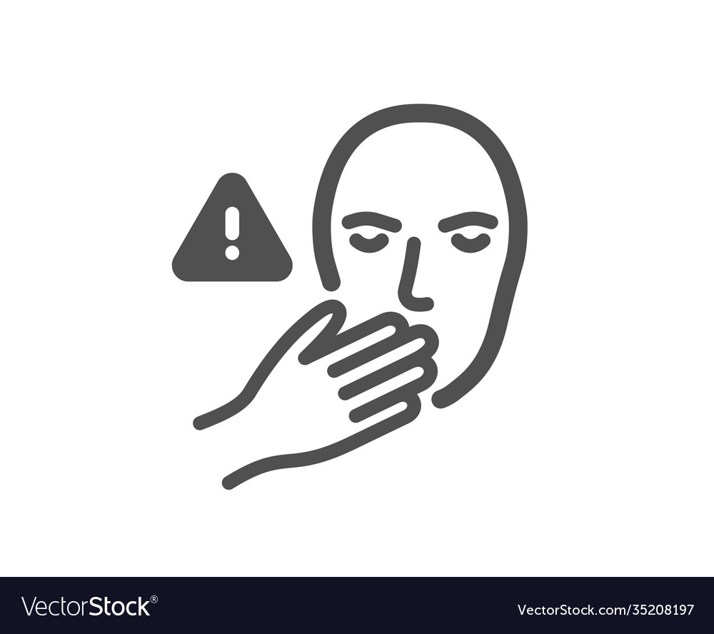 Dont touch face icon hand warning sign Royalty Free Vector