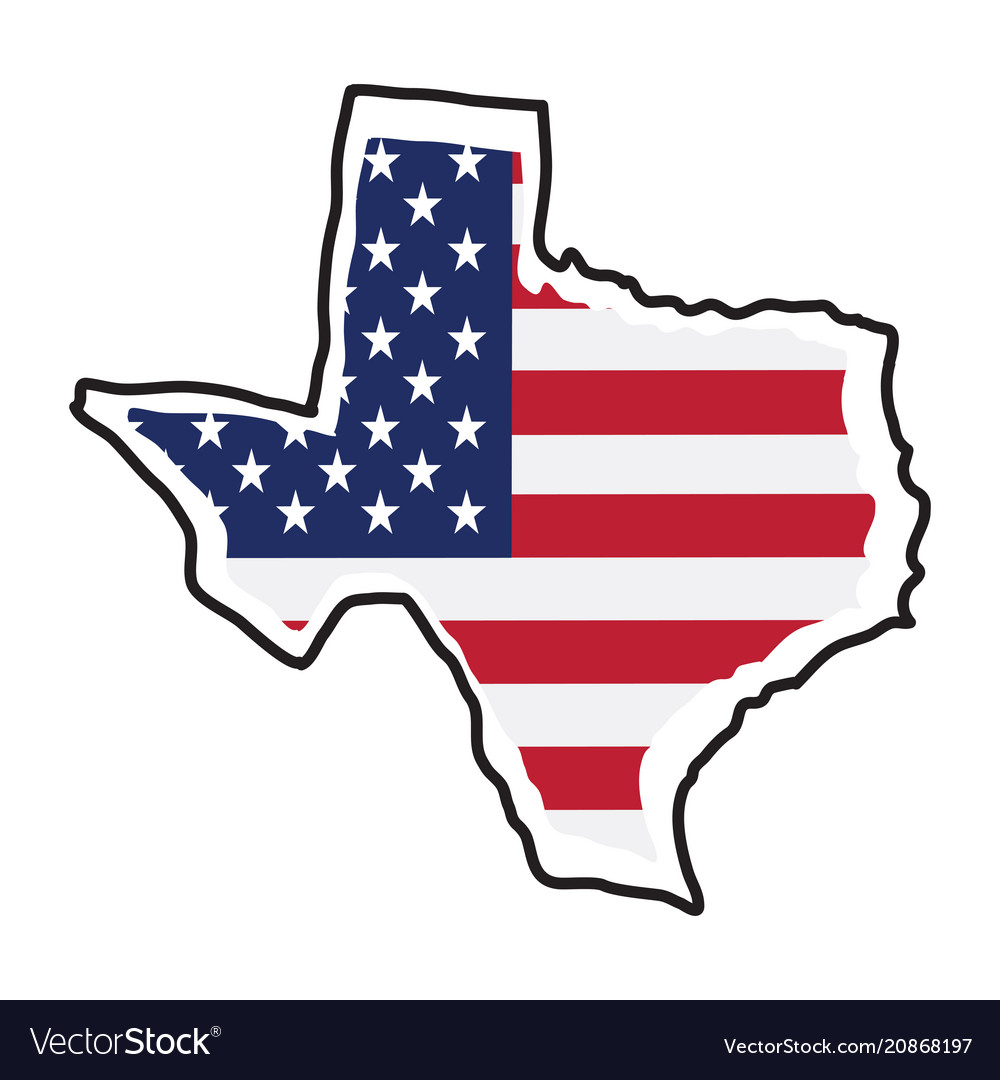 Isolated map of the state texas Royalty Free Vector Image