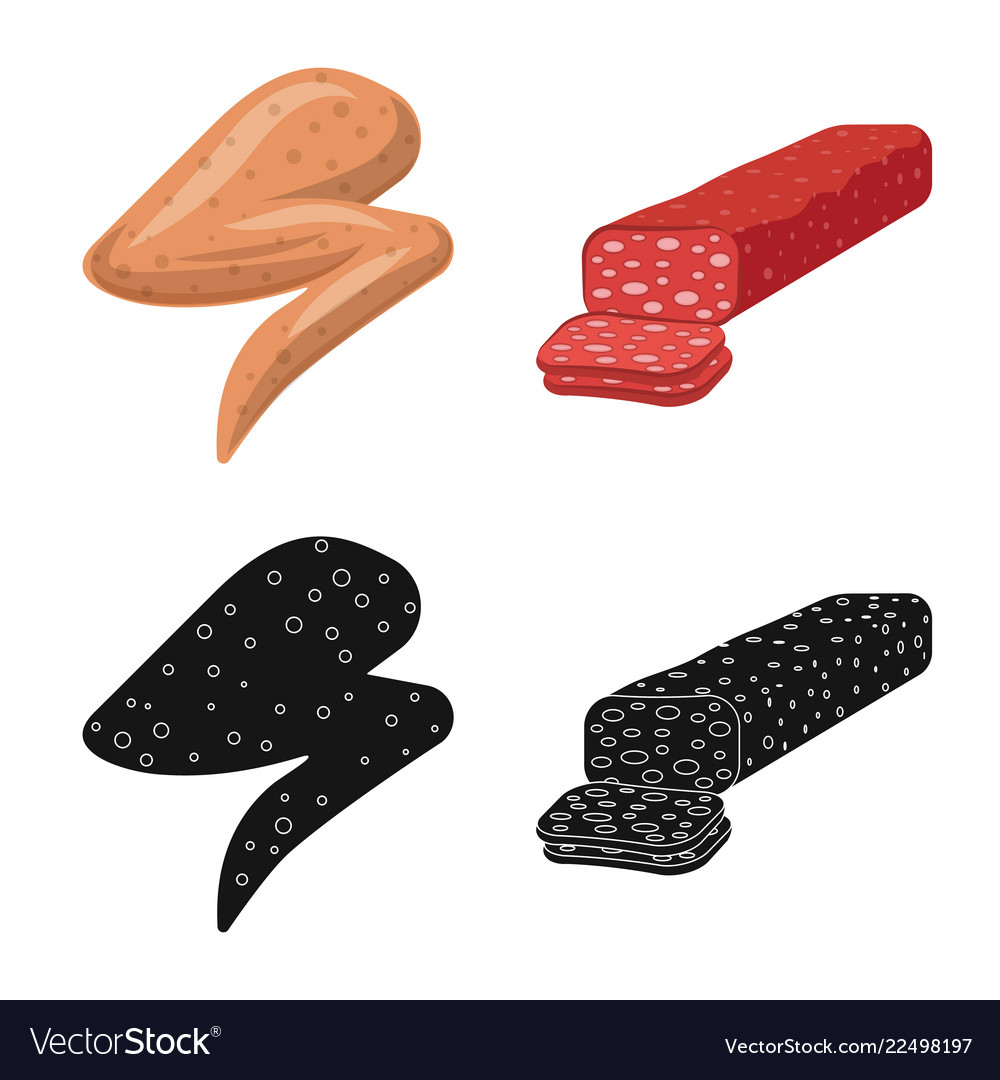 Isolated object of meat and ham symbol set