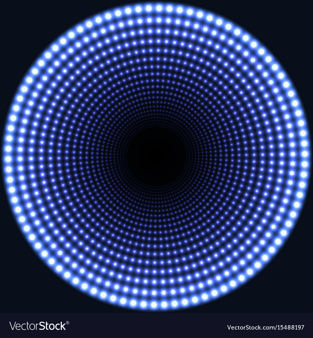 Led Mirror Abstract Round Background Blue Blazing Vector Image