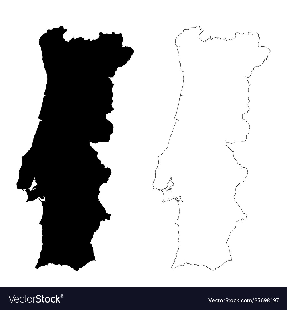 Map Portugal Isolated Black Royalty Free Vector Image