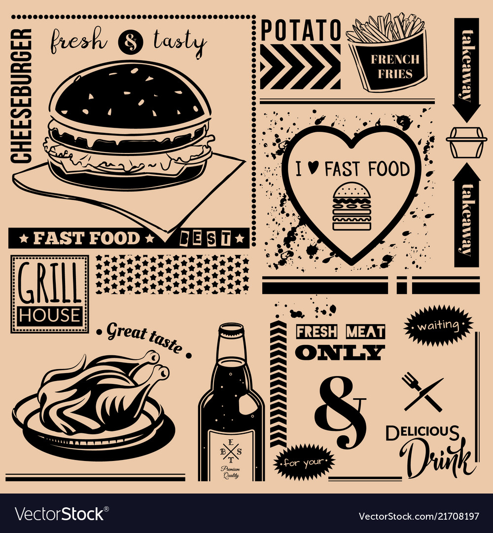 Menu pattern vector image Menu pattern