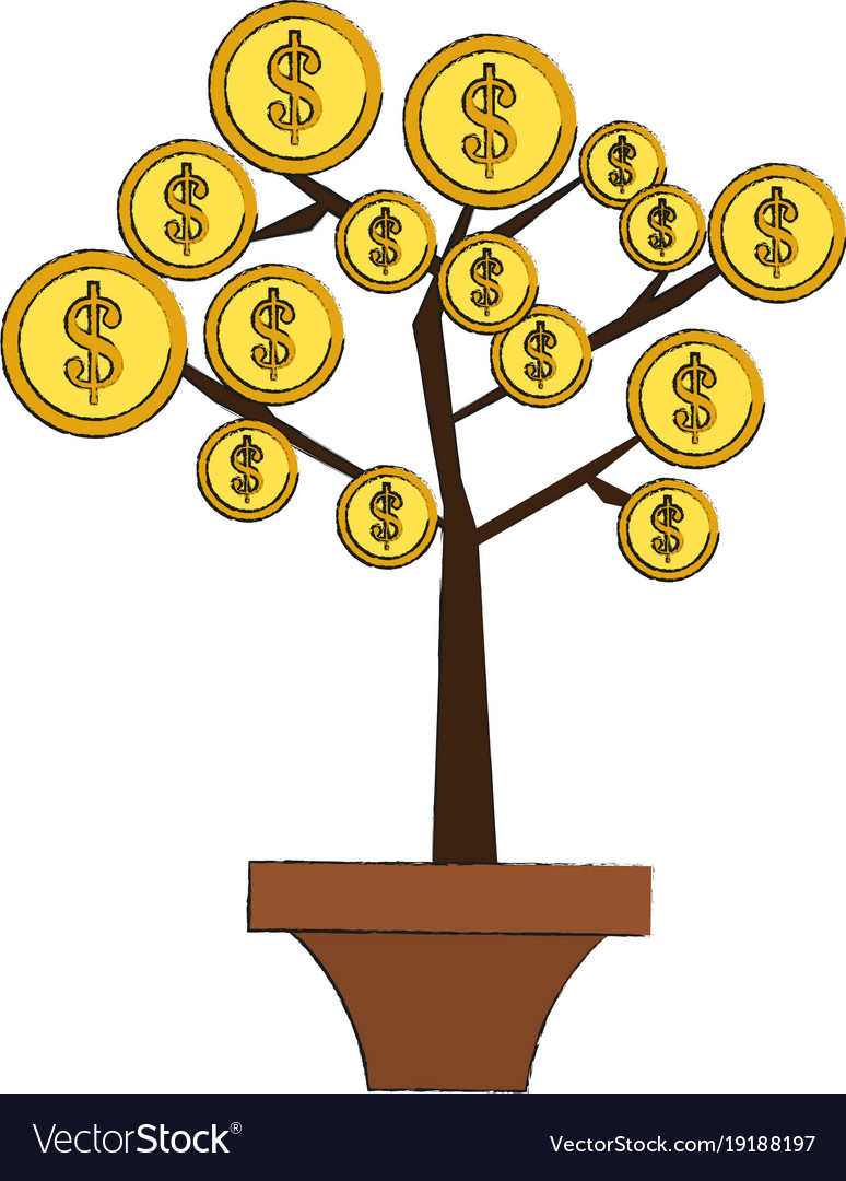 Money tree symbol Royalty Free Vector Image - VectorStock