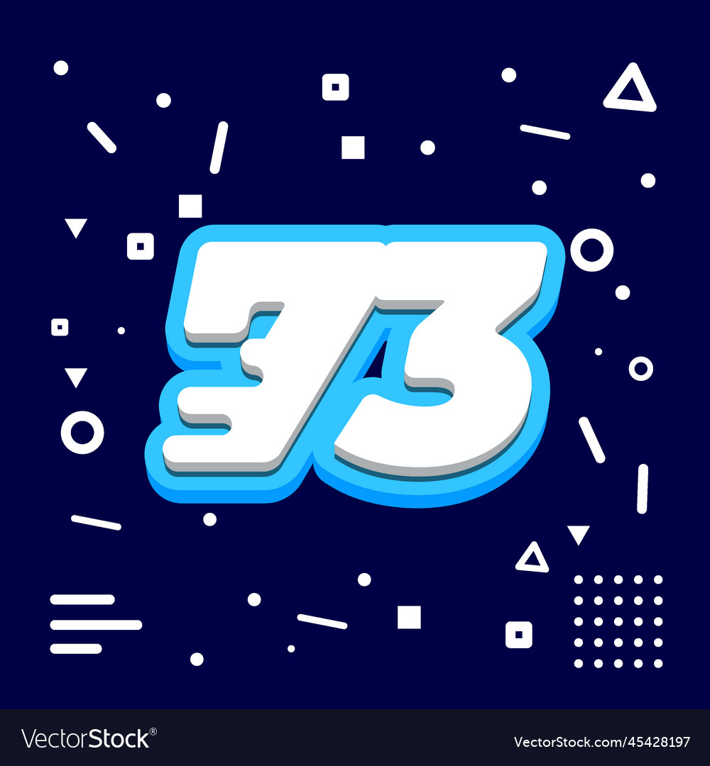 Number 73 3d speed modern icon Royalty Free Vector Image