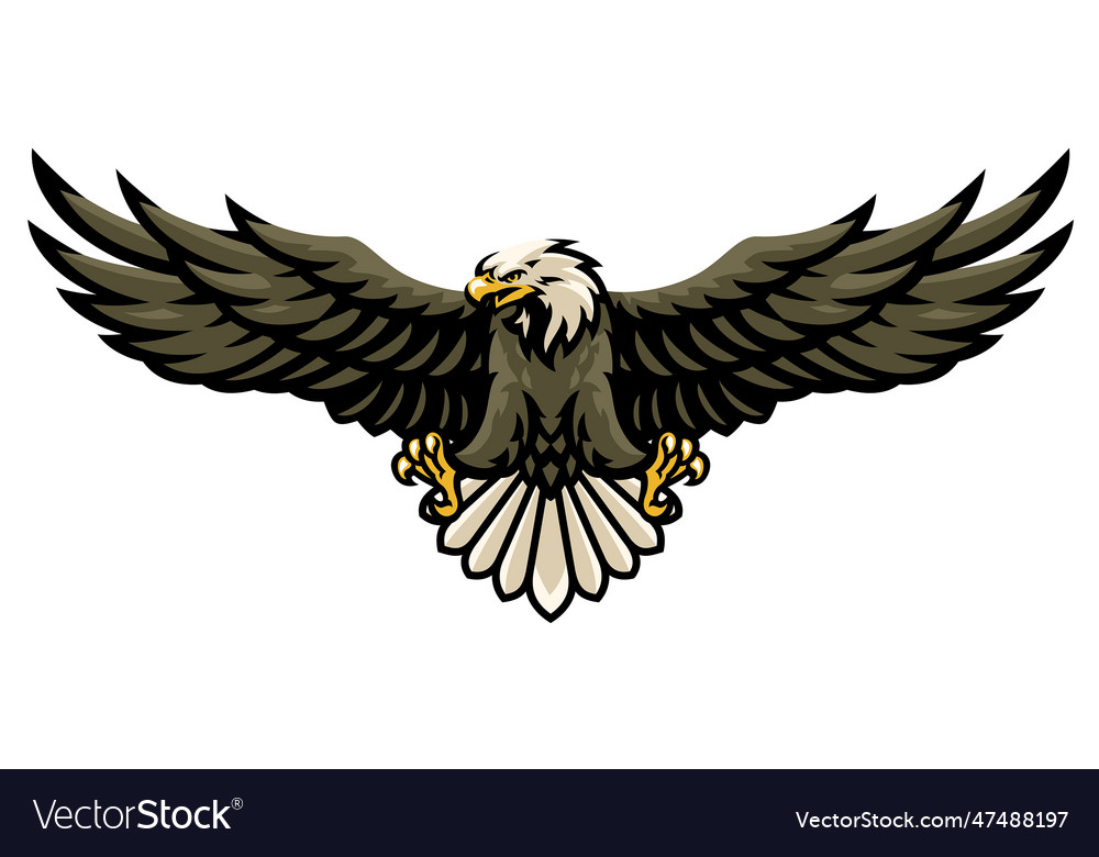 Powerful flying eagle mascot Royalty Free Vector Image