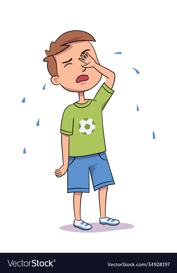 Little boy with scared face Royalty Free Vector Image