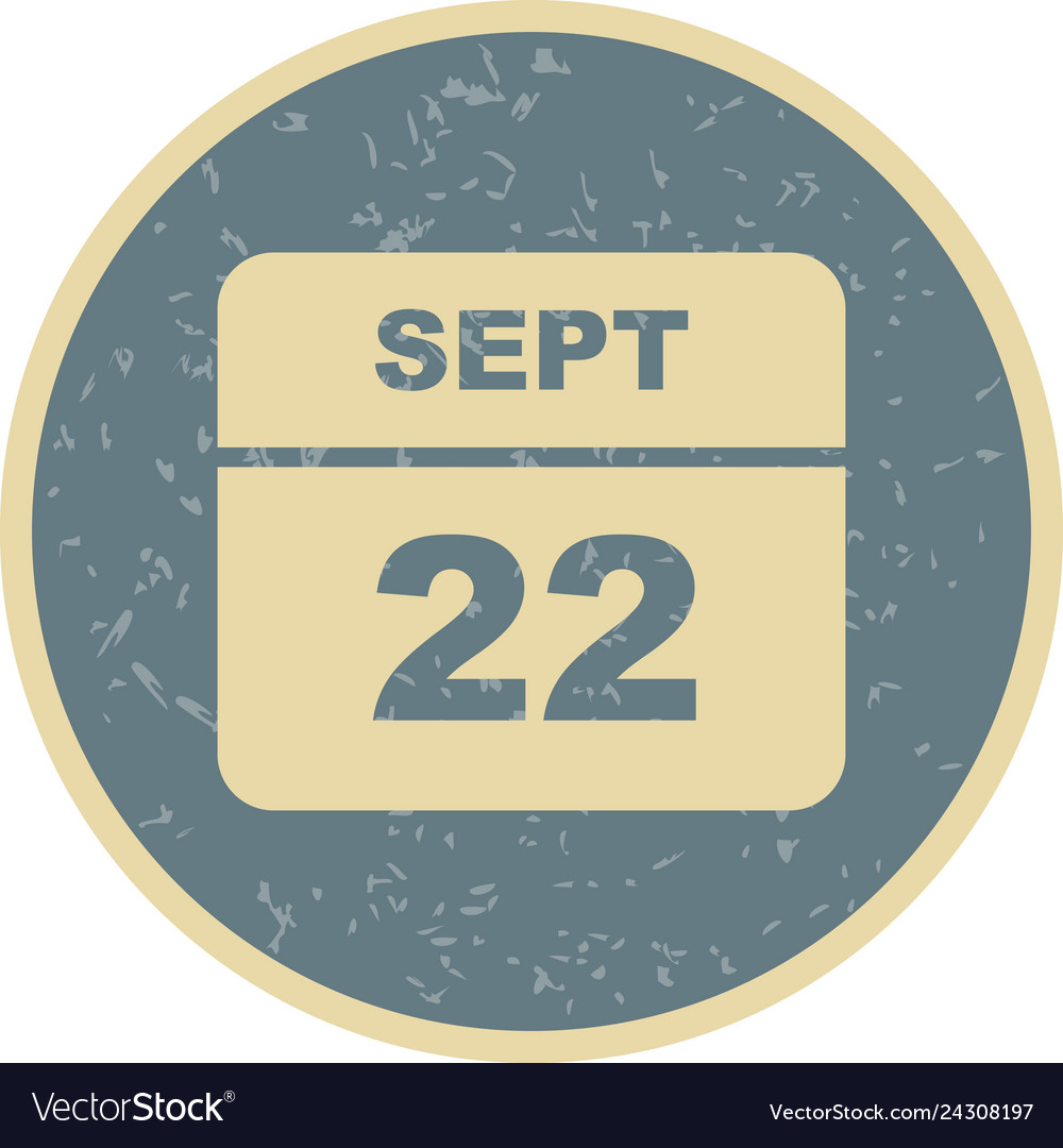 September 22nd date on a single day calendar