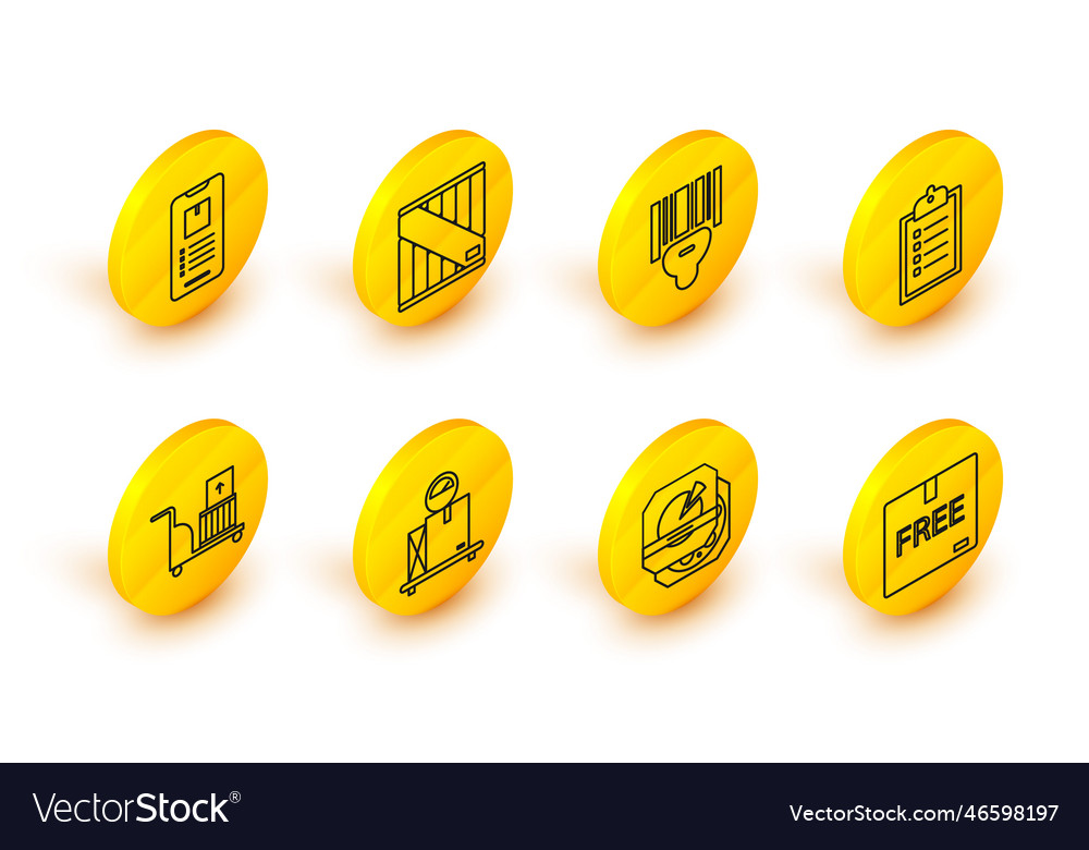 Set line cardboard box with free symbol scale vector image Set line cardboard box with free symbol scale