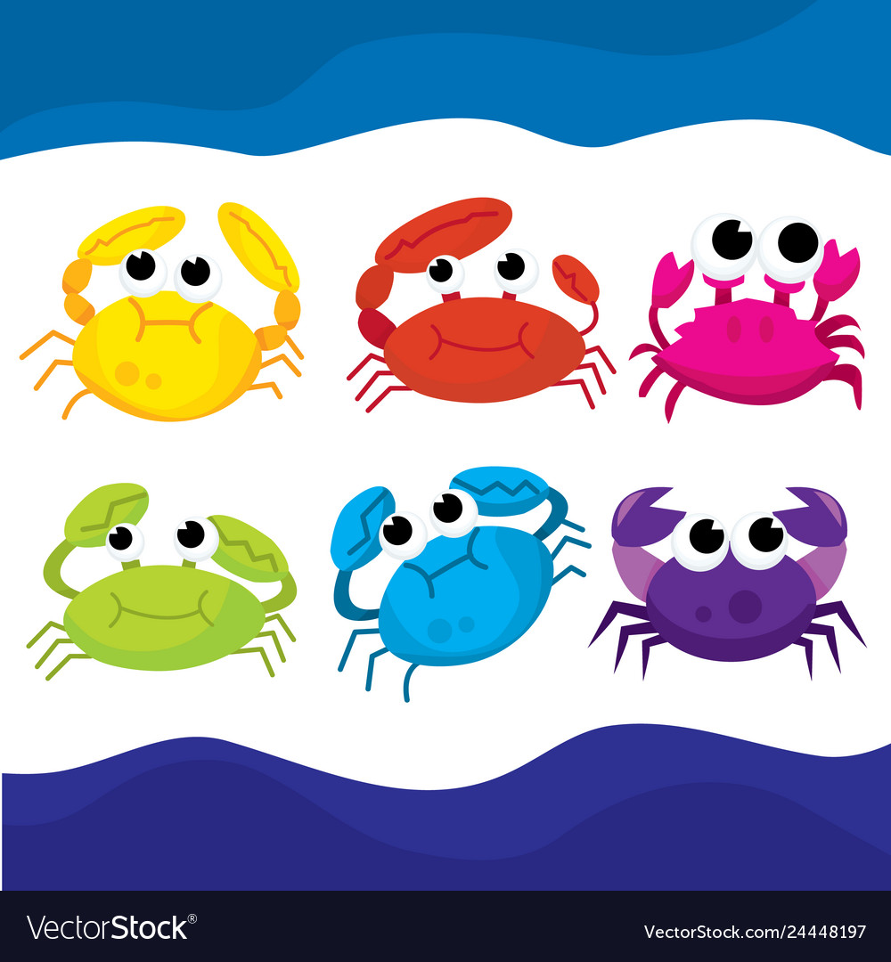 Technicolor crabs Royalty Free Vector Image - VectorStock