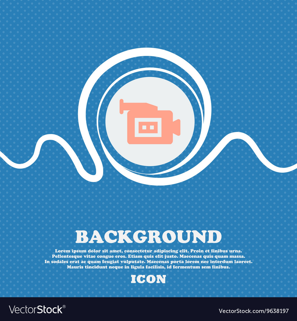 Video camera sign icon blue and white abstract